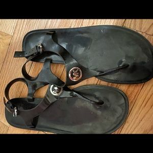 MK thong sandals - black